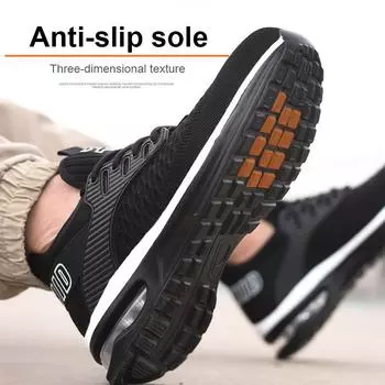 Рабочая защитная обувь на воздушной подушке для мужчин и женщин, рабочие кроссовки, дышащая небьющаяся обувь со стальным носком, легкие защитные рабочие ботинки 36