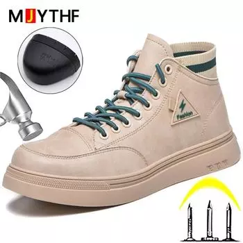 Рабочие ботинки Anti-Smash Anti-Punch, мужская обувь, неразрушаемые ботинки, мужские ботинки со стальным носком, строительные ботинки, зима 36