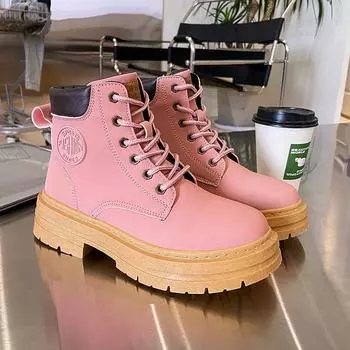 Рабочие ботинки с толстой подошвой, женские, новые, осенние, легкие, ботильоны Bumblebee Can t Kick 35 чёрный