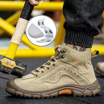 Рабочие ботинки, защитная обувь с композитным носком, мужская противоударная, противопрокольная, неразрушимая обувь, зимние ботинки, строительная рабочая обувь 36