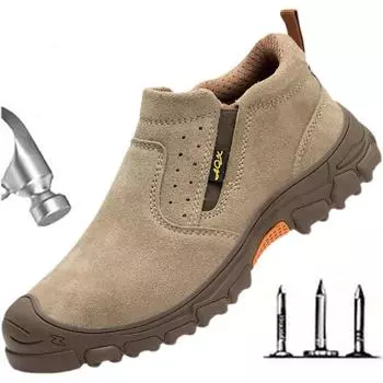 Рабочие ботинки, защитные ботинки с защитой от проколов, мужские ботинки «Челси», обувь со стальным носком, неразрушаемая обувь, защитная обувь для мужчин D134 37 хаки