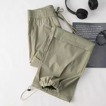 Рабочие брюки для женщин Новые летние тонкие с высокой посадкой Свободные прямые Широкие брюки Повседневные Ретро Спортивные брюки M