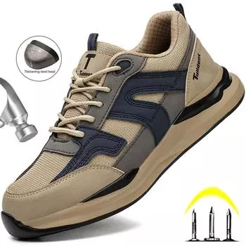 Рабочие кроссовки со стальным носком, мужская защитная обувь, устойчивая к проколам рабочая обувь, ботинки, неразрушимая обувь, легкая безопасная обувь 35