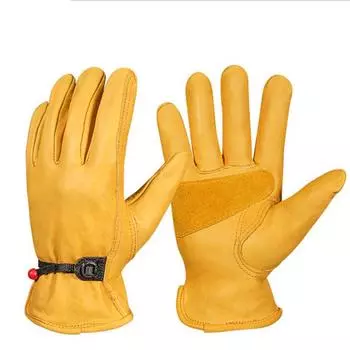 Рабочие перчатки Предотвращают скольжение Износостойкие Регулируемые Мягкие Защитные Перчатки из искусственной коровьей кожи для садоводства L