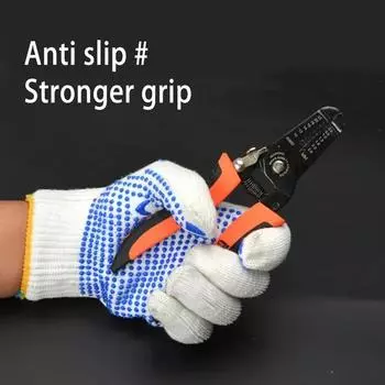 Рабочие перчатки с противоскользящим покрытием ПВХ-точки защитные хлопковые защитные супер-противоскользящие перчатки водительские перчатки домашние перчатки пара / 12 пар