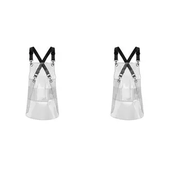 Рабочий фартук, прозрачный фартук для кухни, парикмахерской, парикмахера (Черная Лента)