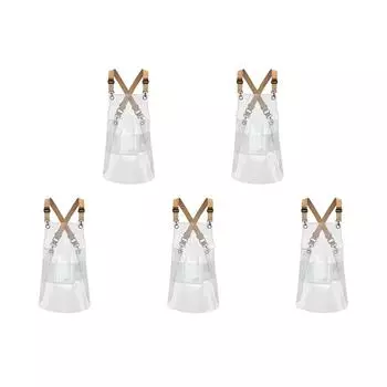 Рабочий фартук, прозрачный фартук для кухни, парикмахерской, парикмахера (Желтая Лента) #F