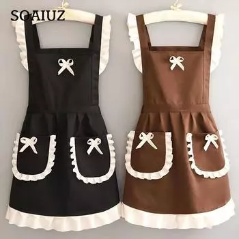 Рабочий фартук, современный простой женский кухонный рабочий фартук, хлопковая износостойкая рабочая одежда 70cmx95cm