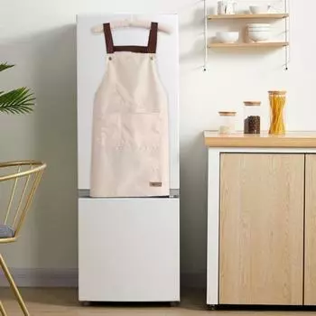 Рабочий фартук, водонепроницаемый маслостойкий кухонный фартук с большими карманами, прочная стильная рабочая одежда для домашнего сада белый