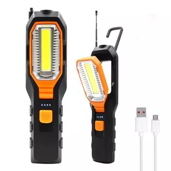 Рабочий фонарь Светодиодный рабочий фонарь USB-аккумуляторный фонарик Высокая яркость Регулируемый угол Магнитный крючок Подвесной удобный светильник Ежедневное аварийное освещение автомобиля