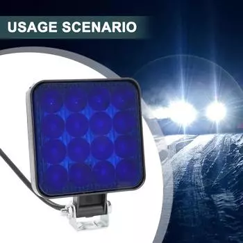 Рабочий фонарь водонепроницаемый 12v 24v 48w 16LED пылезащитный White