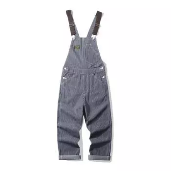 Рабочий комбинезон в полоску OKONKWO - Уличный холщовый комбинезон XS