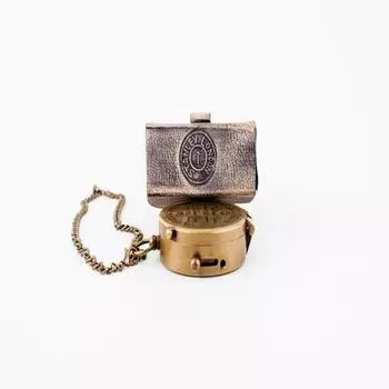 Рабочий компас из латуни 5,08 см с кожаным футляром в подарок ему, морской коллекционный инструмент