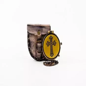 Рабочий компас из латуни с крестообразным знаком 5,08 см с кожаным чехлом, подарок для него, морской коллекционный предмет, инструмент для приключений, подарок на День отца, для путешественников