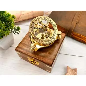 Рабочий компас с солнечными часами, подарок жениху, подарок на годовщину, подарок на день рождения, индивидуальный компас, рождественский подарок, памятный подарок