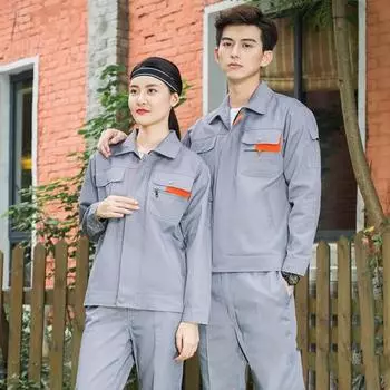 Рабочий костюм для мужчин и женщин, рабочая одежда, комбинезон с застежкой-молнией, брюки с грязеотталкивающим покрытием, однотонный комплект инженерной униформы XXL темно-синий