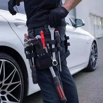 Рабочий поясной ремень, сумка для инструментов, пояс для ног, органайзер для инструментов, тактическая поясная сумка, держатель для инструментов для плотника, рабочего по техническому обслуживанию чёрный