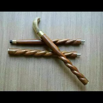 Рабочий стиль Антикварная ручка в виде головы кобры Деревянная трость РУЧКА для ходьбы