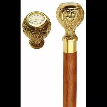 Рабочий стиль, шпионские часы, латунная головка, ручка, трость, трость, стиль ручной работы 36 Inch коричневый