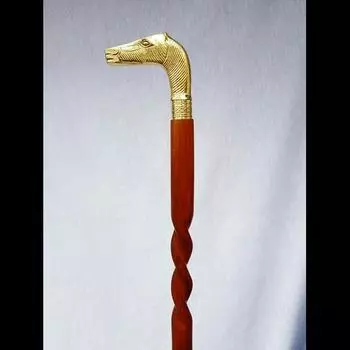 Рабочий стиль трость деревянная палка голова льва латунная ручка ручка винтажный подарок 36 Inch коричневый