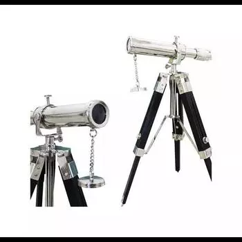 Рабочий стол в античном дизайне, черный хромированный штатив с подставкой для телескопа S латунный