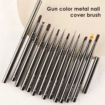 Работа кистью для дизайна ногтей с гибкой ручкой, кистью для шляпы, щетиной, нежная, гладкая, не осыпающаяся кисть для ногтей K