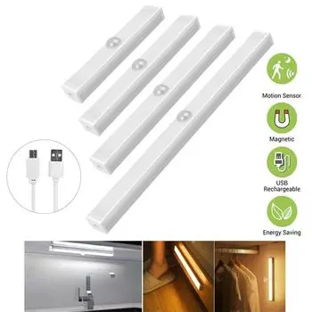 Работает 2 режима, светодиодный светильник для шкафа, питание от USB, под кроватью, светодиодная лента с ИК-инфракрасным детектором движения, магнитная лампа 15cm белый