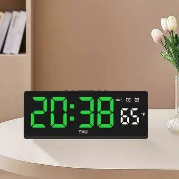Работает от USB, всегда включен цифровой будильник, TEMP, неделя, двойной будильник, летнее время, повтор, ночной режим, 12/24 ч, голосовое управление, светодиодные часы
