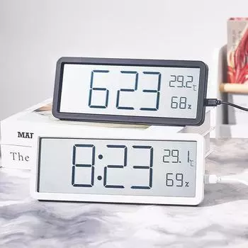 Работающие от батареек большие цифровые настенные часы с дисплеем температуры и даты, легко читаемые для гостиной белый