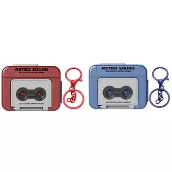 Работающий от батареек винтажный магнитофон брелок для сумки рюкзака Декор (красный) КДЕ