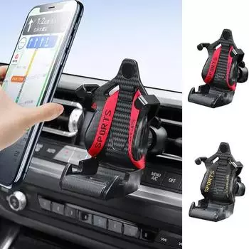 Racing Seat Cell Phone Holder Universal Car Vent Phone Mount 360° Rotation Phone Holders Auto Interior Accessories for Your Car красный