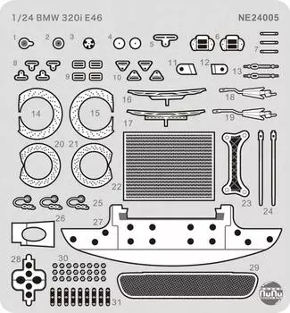 Racing Series BMW 320i DTCC 2001 Winner Detail Up Parts Plastic Model Parts NE24005 Platz/NuNu 1/24