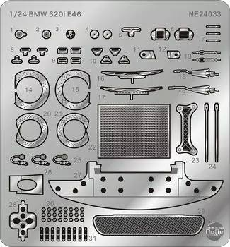Racing Series BMW 320i E46 2004 ETCC Donington Winner Detail Up Parts Plastic Model Parts NE24033 Platts/NuNu 1/24