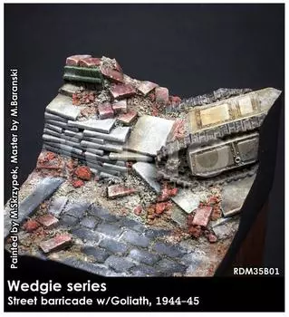 Rad Miniature Вторая мировая война Германия Голиаф зарыт в дорожной баррикаде диорама база RDM35B01 1/35 1944-45