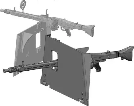 Rad Миниатюрное немецкое штурмовое орудие MG42, складной щит пулемета Райфилд Пластиковые детали модели RDM35S28 1/35 Нет. 3/4 (для модели)