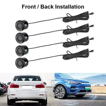 Радар заднего хода с ЖК-дисплеем, система определения расстояния для автомобиля, 4 датчика, зуммер, комплект датчиков парковки, монитор расстояния 2,5 м чёрный