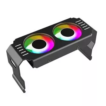 Радиатор для оперативной памяти компьютера Двойные вентиляторы охлаждения ARGB PWM Контроль температуры DDR4/5 Настольный ПК Алюминиевый кулер Охлаждающий радиатор белый