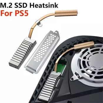 Радиатор M.2 SSD NVMe с термосиликоновой прокладкой для слота расширения PS5 M.2 2280 SSD NVMe Медная трубка Радиатор охладителя M2 SSD