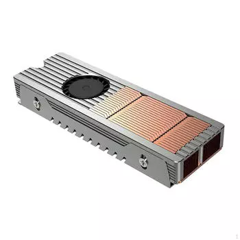 Радиатор SSD M.2-8 Профессиональный прочный с двойной термопрокладкой и тихим вентилятором Быстрое охлаждение для ПК