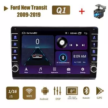 Радио 2 Din Android автомобильный GPS-навигатор для Ford New Transit 2009-2019 с кнопочной ручкой мультимедийный плеер стерео аудио авто 1 + 16 ГБ 1+16GB