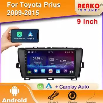 Радио Авто DVD Android для Toyota Prius XW30 2009-2015 Автомобильный левый руль правый руль плеер Головное устройство Мультимедиа BT GPS DVD Carplay Навигация 2K 4 core 1GB+32GB carplay