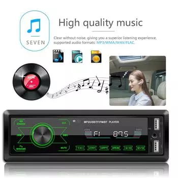 Радио автомобильный 1 din плеер Bluetooth стерео авто радио сенсорный экран MP3 музыкальный плеер с цветной подсветкой для автомобильного входного приемника чёрный