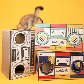 Радио Когтеточка для кошек, гофрированная бумага, кошачье гнездо, когтеточка, когтеточка для кошек, игрушки для кошек, товары для домашних животных 57*30*33cm