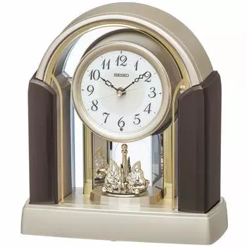 Радиочасы настольные Seiko Clock коричневые металлические 281x250x126 мм BY244G