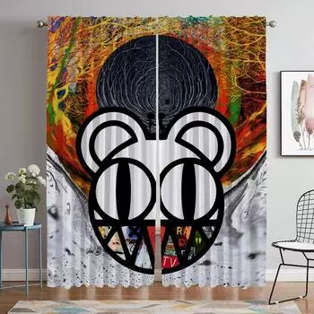 Radiohead Window Curtain for Room 2 Panel Anti-mosquito Curtains for Camera Home Interior Curtains Shades Partition Living Child W50xH70cmx2pcs-CL