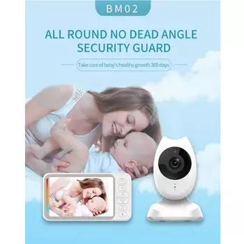 Радионяня 4,3 дюйма, беспроводная видеокамера с высоким цветовым разрешением, камера безопасности для детской няни, мониторинг температуры EU Plug