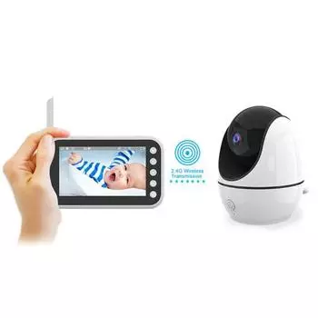 Радионяня 4,5 дюйма, беспроводная камера с PTZ-камерой, камера высокого уровня безопасности, мониторинг температуры ночного видения, сигнализация крика ребенка ABM200 EU