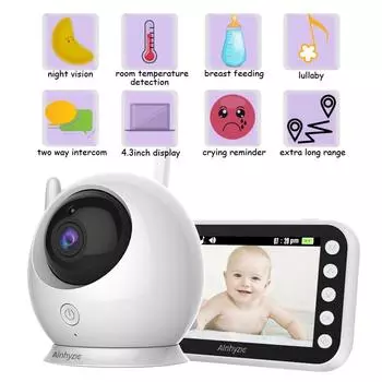 720P 2,8-дюймовый экран 2.4G беспроводной детский телефон камера 2000 мАч определение температуры двусторонняя связь умный видео и аудио детский монитор ABM800 EU Plug