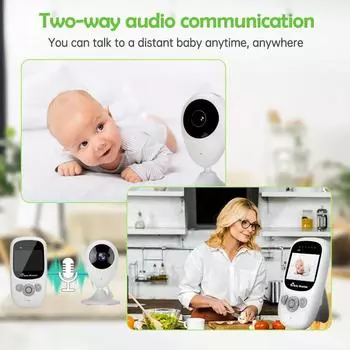 Радионяня SP880 Камера ночного видения Беспроводной домофон 2,4-дюймовая аудио-видео камера Обнаружение температуры EU Plug