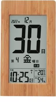 Радиоприемник ADESSO Daily можно использовать как бамбуковые ежедневные шесть дней недели с установкой годовщины коричневого цвета THM-01, цифровые, подставка, календарь,